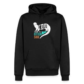 Loutre - Sweat à capuche Premium bio Homme - noir - Devant - Nico (187cm)