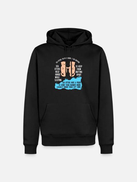 Otter Frettchen Marder Wasser Seeotter Biber Süß - Männer Premium Bio Hoodie - Schwarz