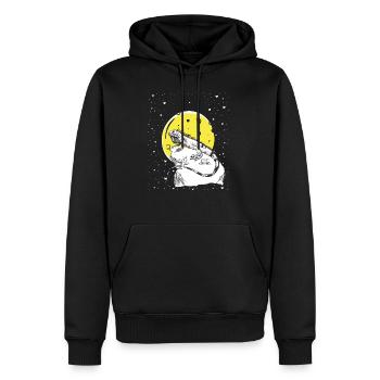 Nuit iguane - Sweat à capuche Premium bio Homme - noir - Devant - Nico (187cm)