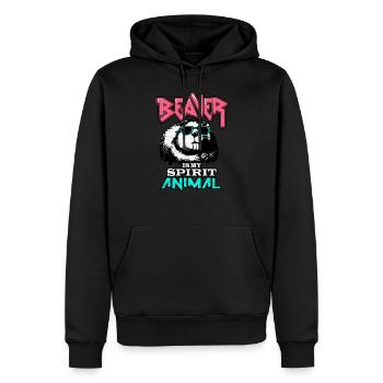 Beaver - Men’s Premium Organic Hoodie - black - Front - Nico (187cm)