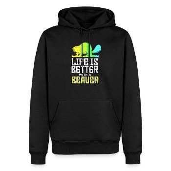 Biber - Sweat à capuche Premium bio Homme - noir - Devant - Nico (187cm)