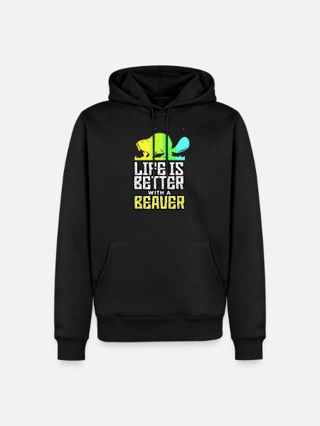 Beaver - Men’s Premium Organic Hoodie - black