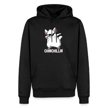 Dabbing Chinchillin Wortspiel Chinchilla Haustier - Männer Premium Bio Hoodie - Schwarz - Vorne - Nico (187cm)
