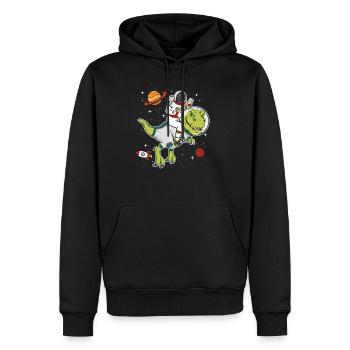 Astronaute Space Dinosaure T Rex Cadeau - Sweat à capuche Premium bio Homme - noir - Devant - Nico (187cm)