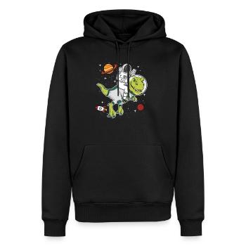 Astronaut Space Dinosaur T Rex Gift - Men’s Premium Organic Hoodie - black - Front - Nico (187cm)