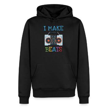Drôle DJ Producteur Beat Macher Party Cadeau - Sweat à capuche Premium bio Homme - noir - Devant - Nico (187cm)