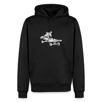 Maus Skater - Männer Premium Bio Hoodie - Schwarz - Vorne - Nico (187cm)