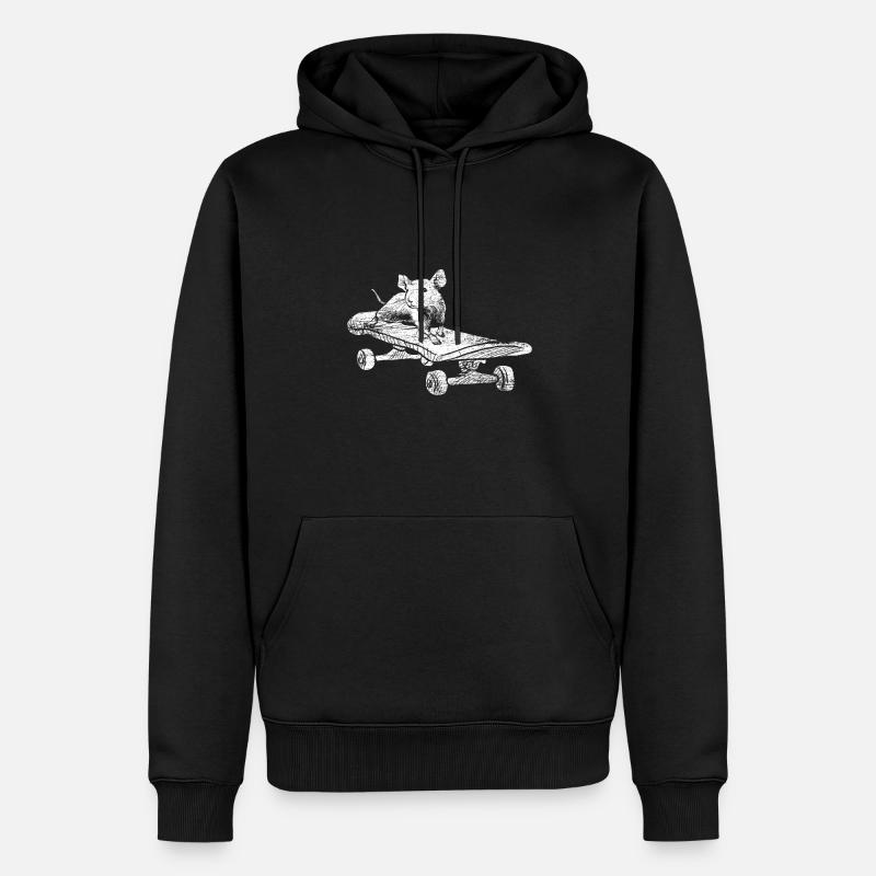 Maus Skater - Männer Premium Bio Hoodie - Schwarz