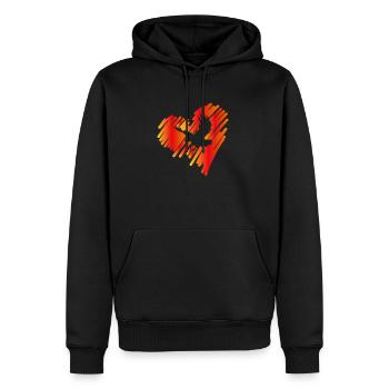 Heart with Eagle Golden Eagle Osprey White-tailed Eagle - Men’s Premium Organic Hoodie - black - Front - Nico (187cm)