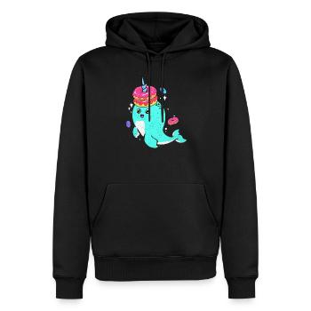 Narval - Sweat à capuche Premium bio Homme - noir - Devant - Nico (187cm)