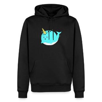 Narval - Sweat à capuche Premium bio Homme - noir - Devant - Nico (187cm)