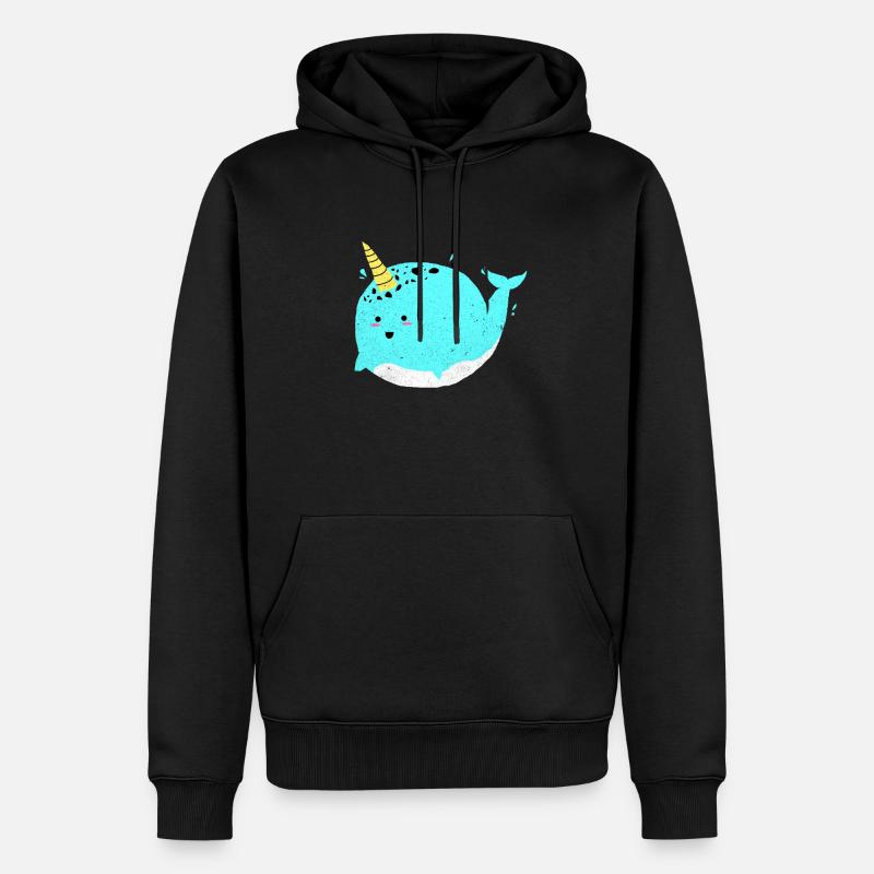 Narwal - Männer Premium Bio Hoodie - Schwarz
