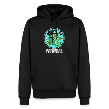 Narval - Sweat à capuche Premium bio Homme - noir - Devant - Nico (187cm)