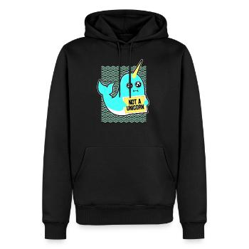 Narval cadeau de licorne Kawaii baleine plongée sous-marine - Sweat à capuche Premium bio Homme - noir - Devant - Nico (187cm)