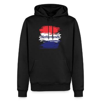 Pays-Bas Hollande - Sweat à capuche Premium bio Homme - noir - Devant - Nico (187cm)