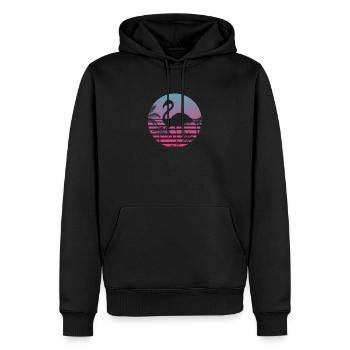 Flamingo - Sweat à capuche Premium bio Homme - noir - Devant - Nico (187cm)