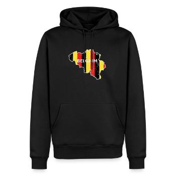 Belgien - Männer Premium Bio Hoodie - Schwarz - Vorne - Nico (187cm)