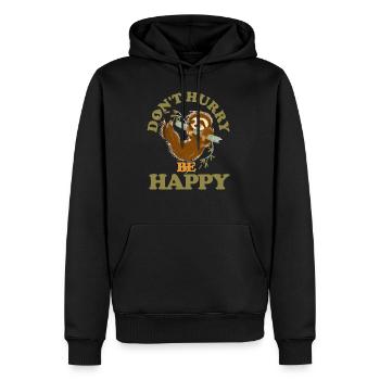 Faultier Glücklich Geschenk - Männer Premium Bio Hoodie - Schwarz - Vorne - Nico (187cm)