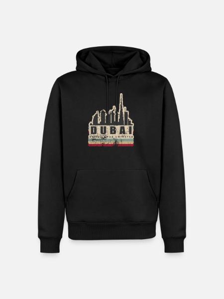 Retro Dubai Tower City Tourism Gift - Men’s Premium Organic Hoodie - black