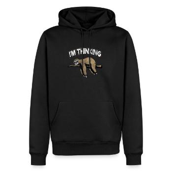 Sloth - Men’s Premium Organic Hoodie - black - Front - Nico (187cm)