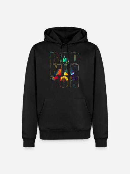 Badminton Federball - Herre Premium økologisk hoodie - sort
