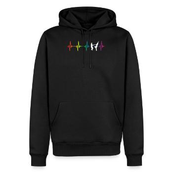 Swing Dance Rainbow Heartbeat - Sweat à capuche Premium bio Homme - noir - Devant - Nico (187cm)