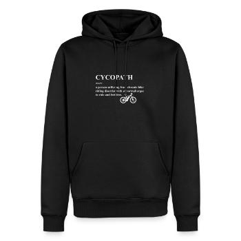 Cycopath - Männer Premium Bio Hoodie - Schwarz - Vorne - Nico (187cm)