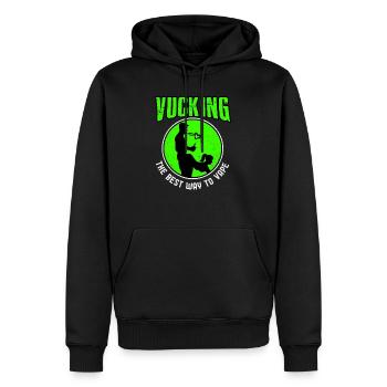 Vape - Männer Premium Bio Hoodie - Schwarz - Vorne - Nico (187cm)