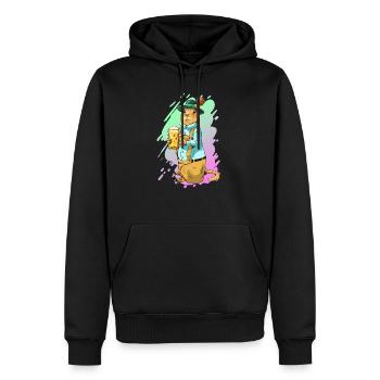 Marmotte Bavaria Lederhosen Cadeau - Sweat à capuche Premium bio Homme - noir - Devant - Nico (187cm)
