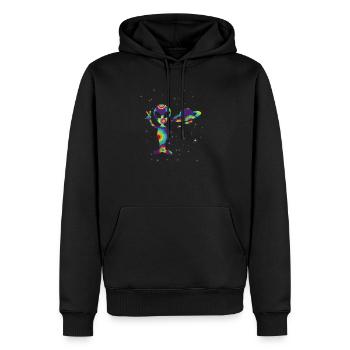 étranger - Sweat à capuche Premium bio Homme - noir - Devant - Nico (187cm)