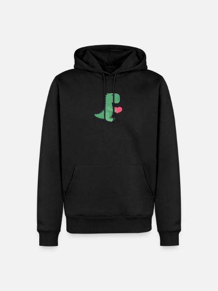 Amoureux Dino Trex cadeau de coeur - Sweat à capuche Premium bio Homme - noir