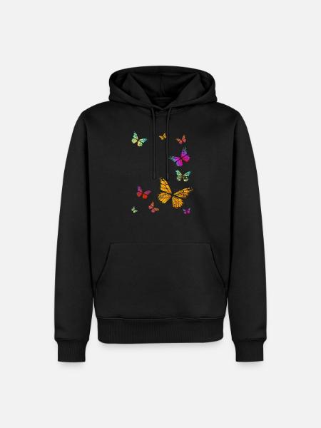 Butterflies swarm - Men’s Premium Organic Hoodie - black