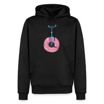 Beignet monocycle - Sweat à capuche Premium bio Homme - noir - Devant - Nico (187cm)