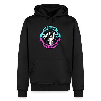 Vape - Männer Premium Bio Hoodie - Schwarz - Vorne - Nico (187cm)