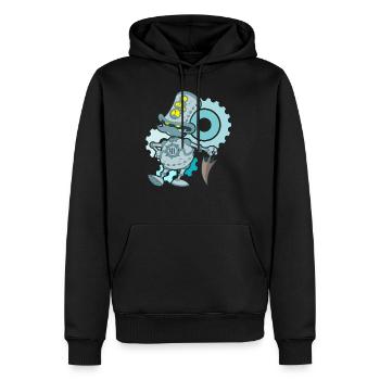 Robotter - Sweat à capuche Premium bio Homme - noir - Devant - Nico (187cm)