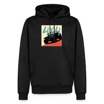 4x4 offroad 4X4 - Sweat à capuche Premium bio Homme - noir - Devant - Nico (187cm)