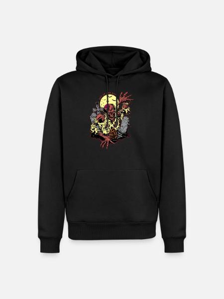Zombie in cemetery - Men’s Premium Organic Hoodie - black