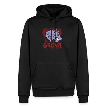Loup pleurnute - Sweat à capuche Premium bio Homme - noir - Devant - Nico (187cm)