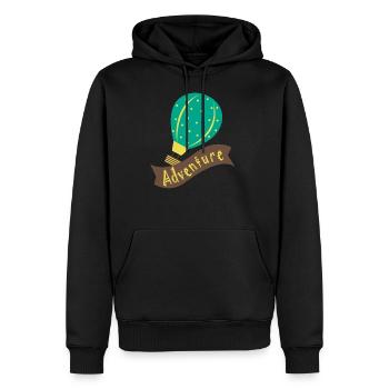 Ballon à air chaud ADVENTURE - Sweat à capuche Premium bio Homme - noir - Devant - Nico (187cm)
