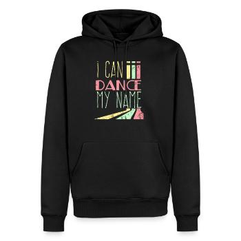 Je peux danser mon nom - Sweat à capuche Premium bio Homme - noir - Devant - Nico (187cm)