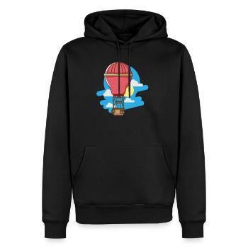 Heißluftballon mit Wolken - Männer Premium Bio Hoodie - Schwarz - Vorne - Nico (187cm)