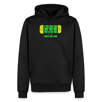 I paused my Game - Männer Premium Bio Hoodie - Schwarz - Vorne - Nico (187cm)