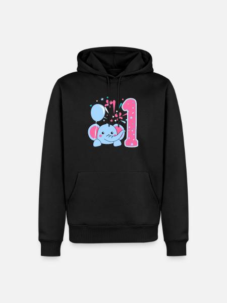 1. Anniversaire bébé bébé - Sweat à capuche Premium bio Homme - noir