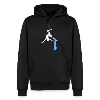 Aerial Yoga - Sweat à capuche Premium bio Homme - noir - Devant - Nico (187cm)