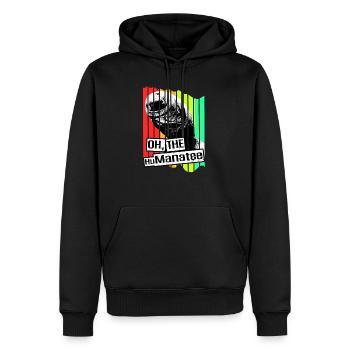 Laque de dugong sanglier Sirenia Manatee - Sweat à capuche Premium bio Homme - noir - Devant - Nico (187cm)