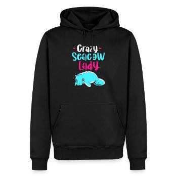 Laque de dugong sanglier Sirenia Manatee - Sweat à capuche Premium bio Homme - noir - Devant - Nico (187cm)