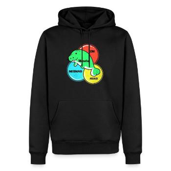 Vaches de mer - Sweat à capuche Premium bio Homme - noir - Devant - Nico (187cm)