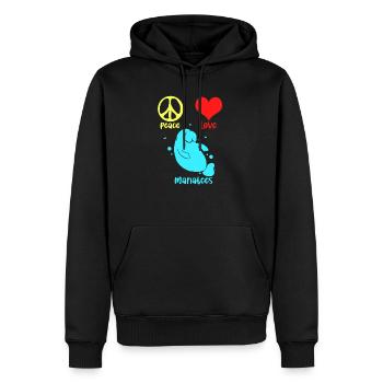 Laque de dugong sanglier Sirenia Manatee - Sweat à capuche Premium bio Homme - noir - Devant - Nico (187cm)