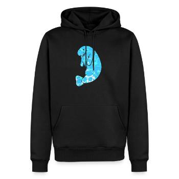 Vaches de mer - Sweat à capuche Premium bio Homme - noir - Devant - Nico (187cm)