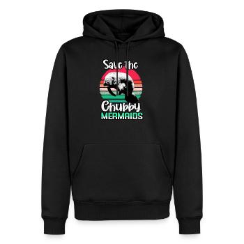Vaches de mer - Sweat à capuche Premium bio Homme - noir - Devant - Nico (187cm)